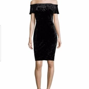 Velvet off shoulder dress